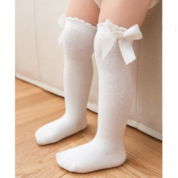 Baby Knee High Socks with Bow - Picture 1 of 3